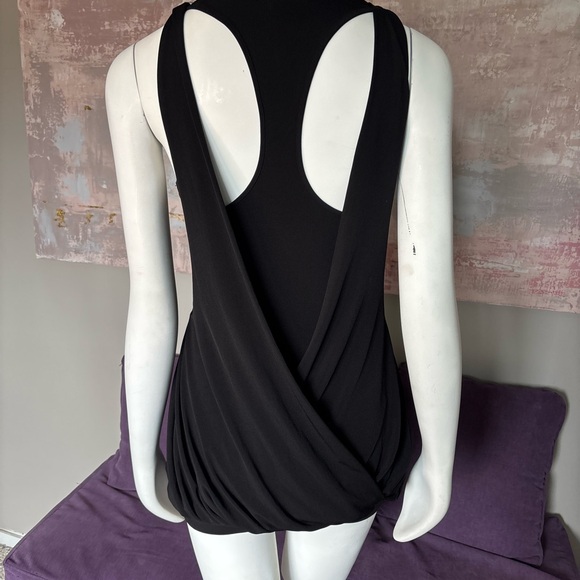 Vintage Marciano Elegant Black Draped Layered Tank with Racer Back M‎ - Picture 10 of 16